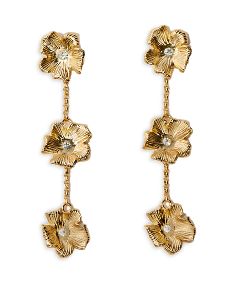 Maje Stone Accented Flower Cascade Drop Earrings · OS