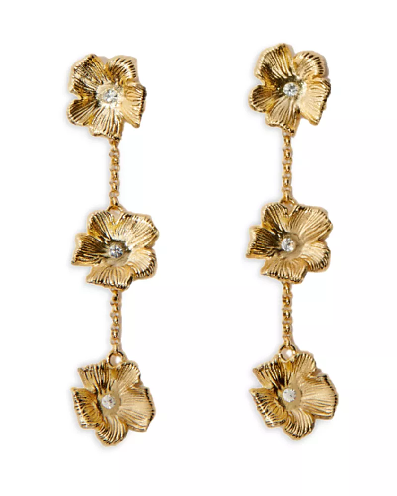 Maje Stone Accented Flower Cascade Drop Earrings
