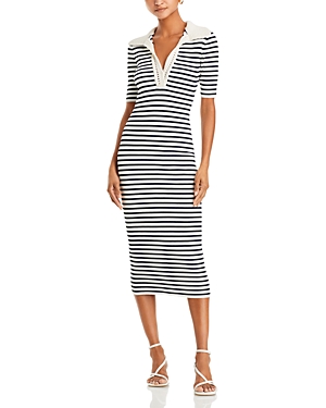 Shop A.l.c Darcy Stripe Dress In Navybone