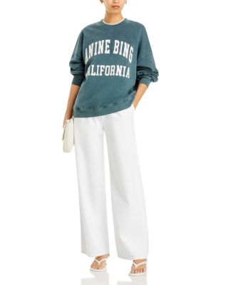 Anine Bing Miles Cotton Logo Sweatshirt | Bloomingdale's