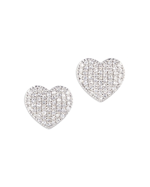 Rhodium & 14K Yellow Gold Diamond Infinity Mini Heart Stud Earrings
