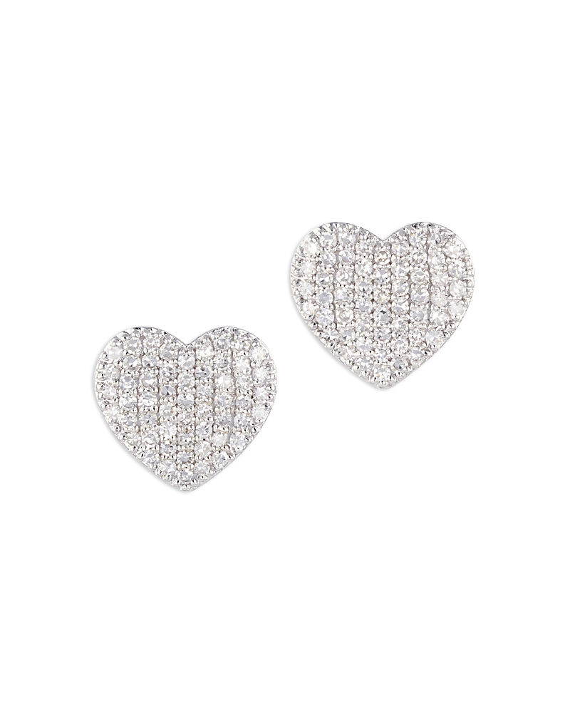 Phillips House Rhodium & 14k Yellow Gold Diamond Infinity Mini Heart Stud Earrings In White