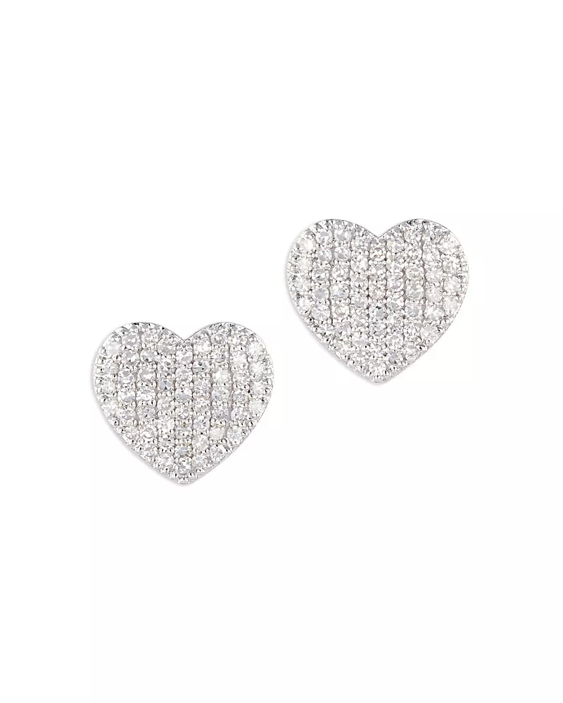 Phillips House Rhodium & 14K Yellow Gold Diamond Infinity Mini Heart Stud Earrings