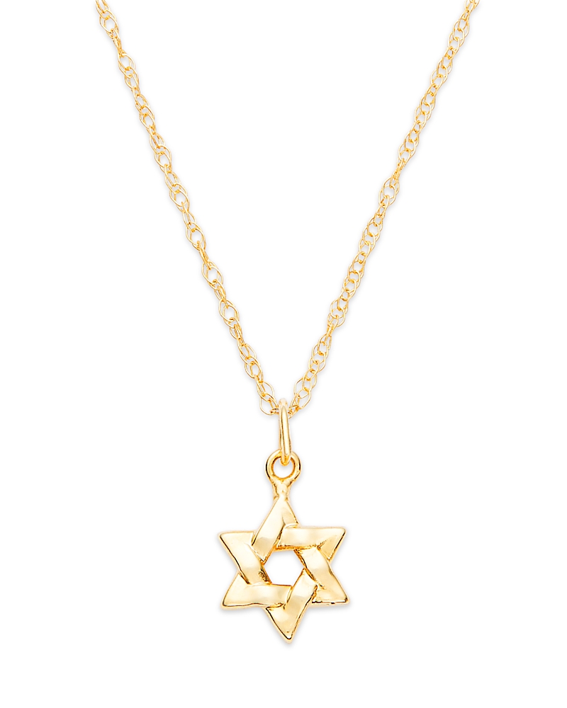 Bloomingdale's Star Of David Pendant Necklace In 14k Yellow Gold, 18 In Gold