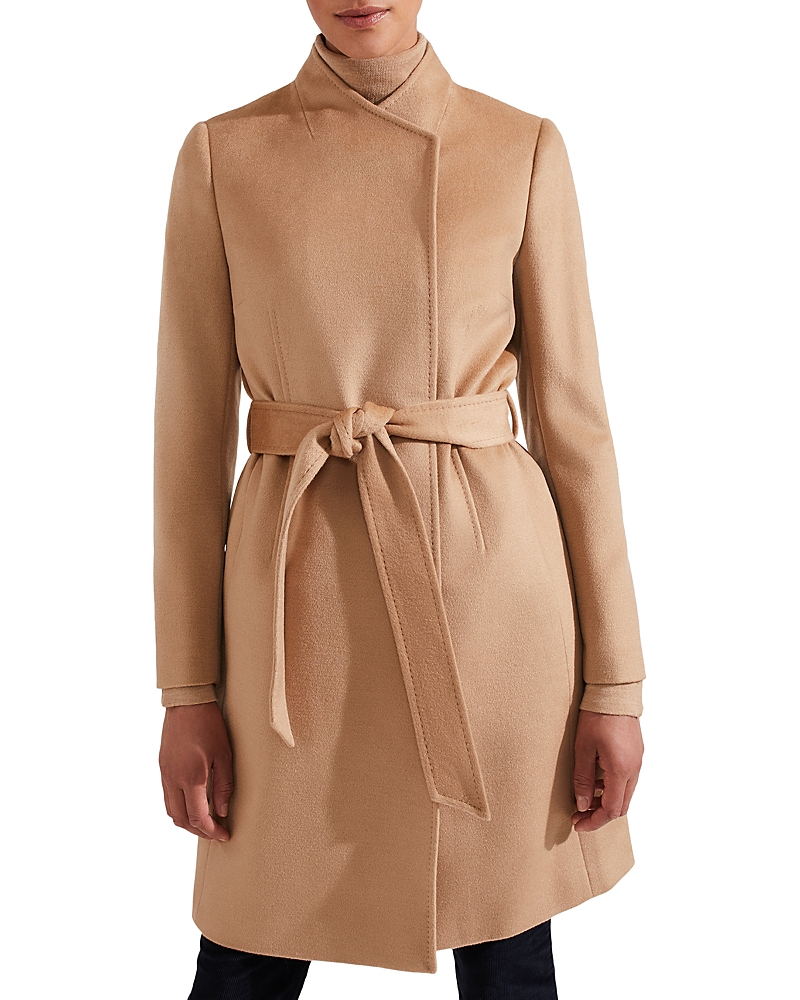 Hobbs London Ada Belted Wool Coat In Camel