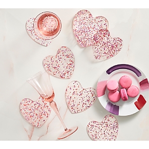 Kim Seybert Sweetheart Pink And Red Coasters, Set Of 6 In Pink/red