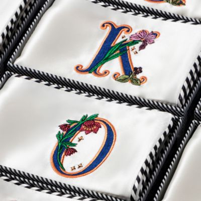 Pure Silk Embroidered Initials Pillowcase