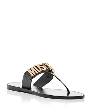 Shop Moschino Women's Thong Sandals In Black