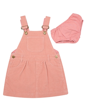 Shop Dotty Dungarees Girls' Cord Overall Dress - Baby, Little Kid, Big Kid In Pink