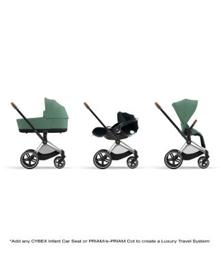 PRIAM 4 Stroller – Chrome Frame with Brown Handle