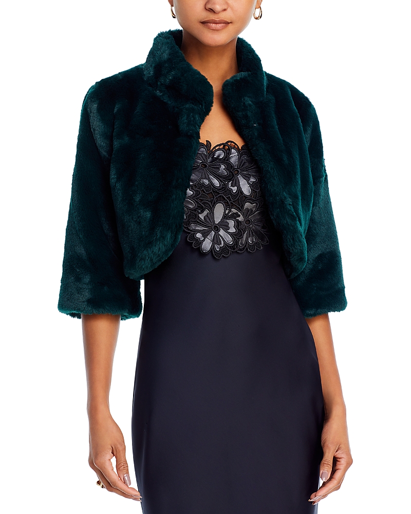 Laundry By Shelli Segal Faux Fur Shrug In Emerald