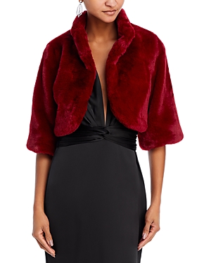 Shop Laundry By Shelli Segal Faux Fur Shrug In Red