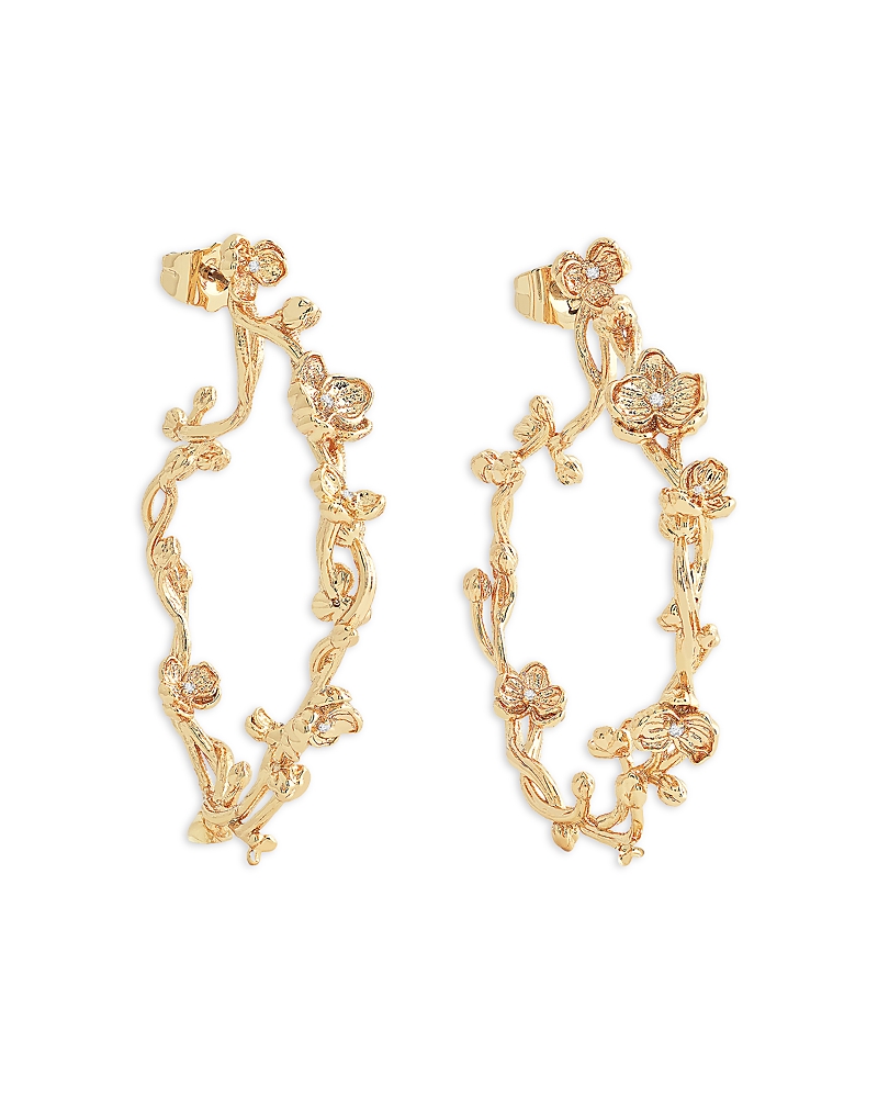 Anabel Aram Orchid Hoop Earrings in 18K Gold Plated