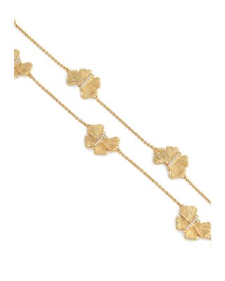 Butterfly Station Necklace in 18K Gold Plated, 20"
