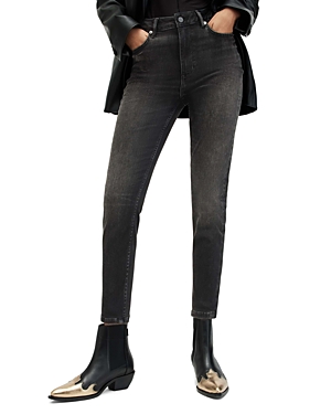 Allsaints Dax Vanta Sizeme High Rise Skinny Jeans in Washed Black