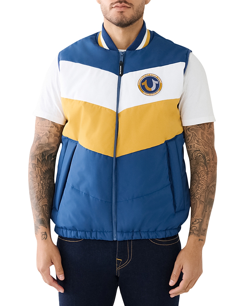 Chevy Quilted Color Blocked Full Zip Puffer Vest