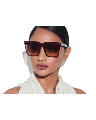 Bordeaux Square Acetate Sunglasses, 58mm