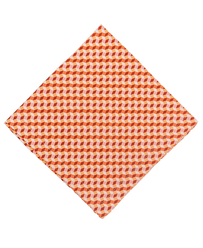 Tina Chen Designs Abstracts Retro Cube 4- Piece Napkins Set In Peach