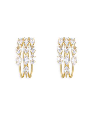 Multi Cubic Zirconia Hoop Earrings