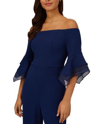 Organza Crepe Off The Shoulder Jumpsuit