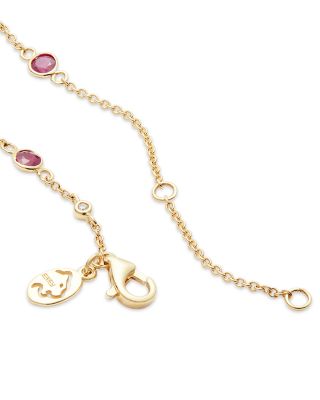 Precious Gemstone & Diamond Bezel Station Collar Necklace Collection in 14K Yellow Gold, 16-18"