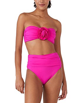 Women Strapless Pleated Solid Colors Smocked Bandeau Sexy Tube
