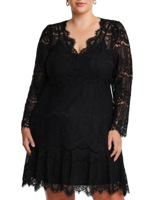 Estelle Plus Mini Lace Frill Dress