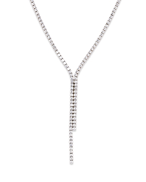 Shashi Tennis Lariat Necklace In Sterling Silver, 16.25"-17"