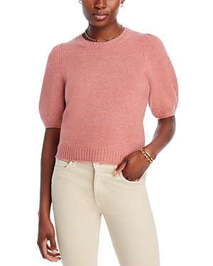 Paige Lucerne Cashmere Puff Sleeve Sweater In Rose
