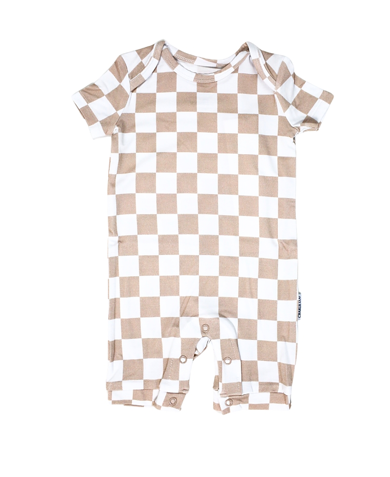 Charlie Lou Baby Unisex Checkered Shortie Romper - Baby In Multi