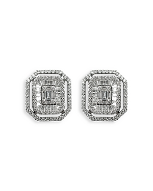 18K White Gold Mosaic Diamond Stud Earrings, 1.98 ct. t.w.