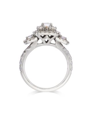 Diamond Octagon & Round Halo Engagement Ring in 14K White Gold, 2.5 ct. t.w