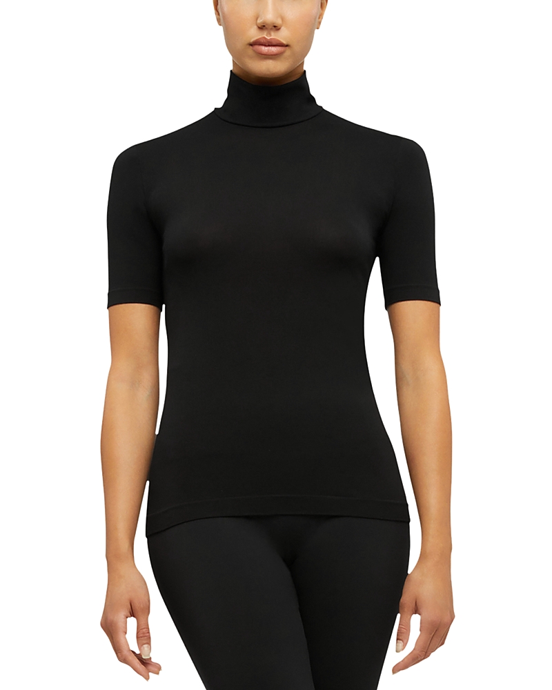 Wolford Aurora Modal-blend Jersey Turtleneck Top In Black