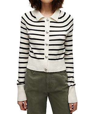 Shop Veronica Beard Cheshire Cashmere Cardigan Sweater In Off White/black