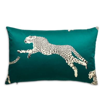 Leaping Cheetah Lumbar Decorative Pillow, 22" x 14"