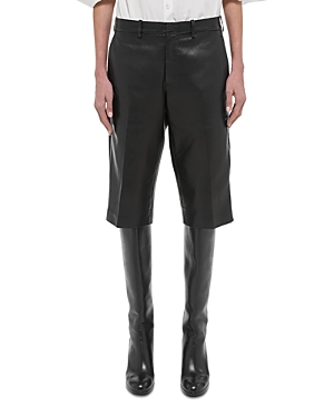 Shop Helmut Lang Nappa Leather Shorts In Black