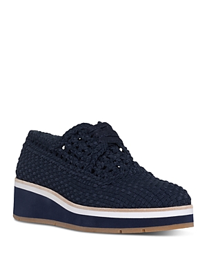 Shop Donald Pliner Women's Woven Platform Wedge Loafers In Navy