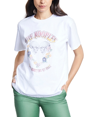 The Kooples Embellished Graphic Tee In White