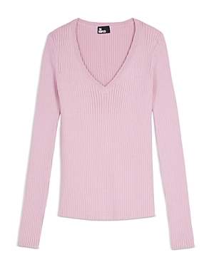 The Kooples Rib Knit Sweater In Pink