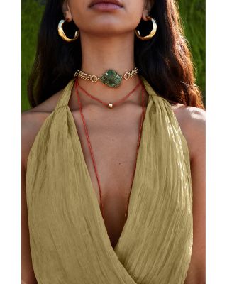 Solid Cane Halter Cover-Up Dress