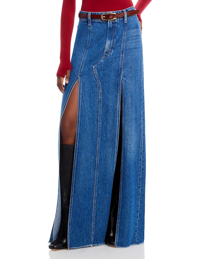 MOTHER The Lickety Split Denim Maxi Skirt | Bloomingdale's