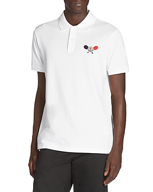 Shop Moncler Cotton Regular Fit Polo Shirt In White