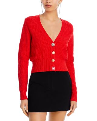 Alexander McQueen V-neck cashmere knitted cardigan - Red