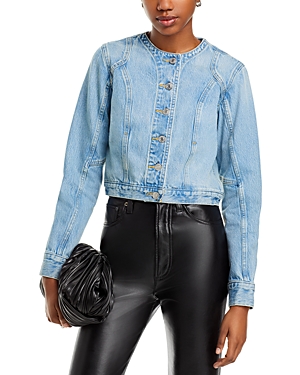 Shop Re/done Seamed Tailored Denim Jacket In Mojave
