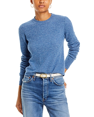 Shop Re/done Waffle Slim Pullover Sweater In Elysian Heather