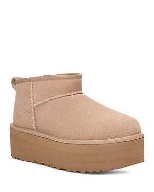 Ugg Classic Ultra Mini 1135092-san Platform Boots Women Sand Suede Comfort Ankle In Sand