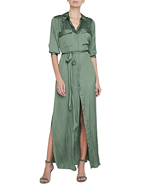 Shop L Agence L'agence Cameron Long Shirt Dress In Clover