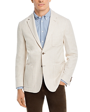 Shop Canali Cotton & Linen Textured Jersey Regular Fit Sport Coat In Tan