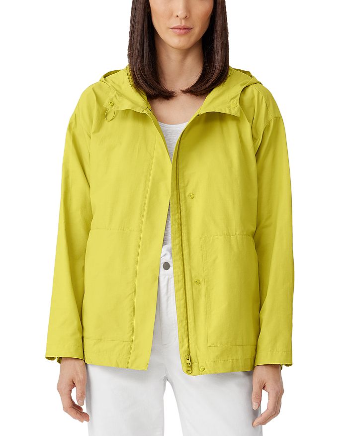 Eileen fisher hooded long anorak jacket discount
