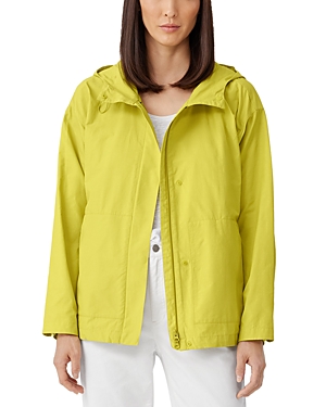 Shop Eileen Fisher Hooded Anorak In Citron